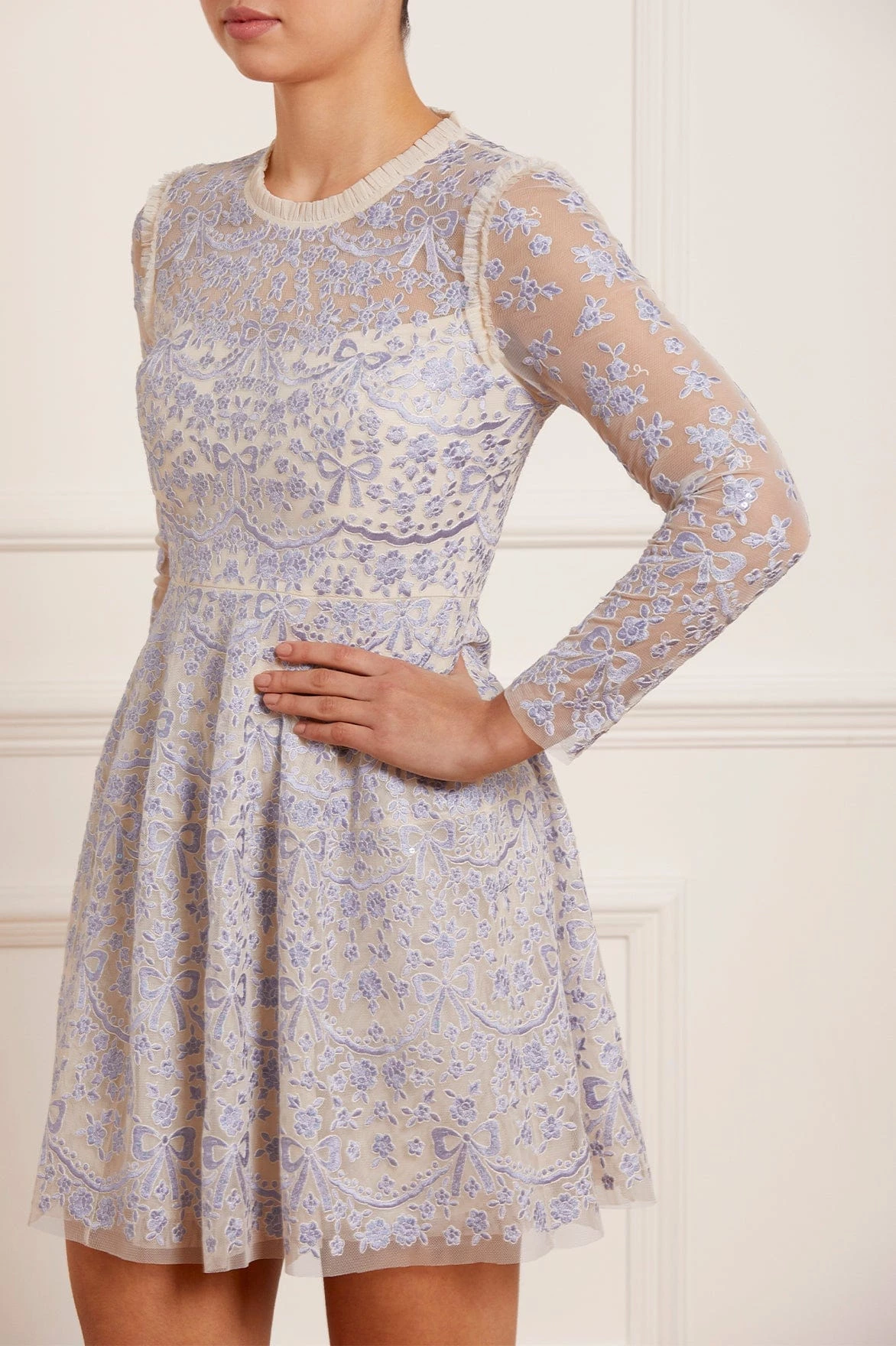 Needle & Thread Holding LTD Ribbon Lace Long Sleeve Micro Mini Dress New Arrivals 3 Needle & Thread Holding LTD Ribbon Lace Long Sleeve Micro Mini Dress New Arrivals