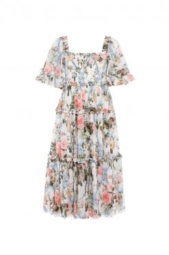 Needle & Thread Holding LTD Rose Garden Smocked Cotton Midaxi Dress All - Womenswear