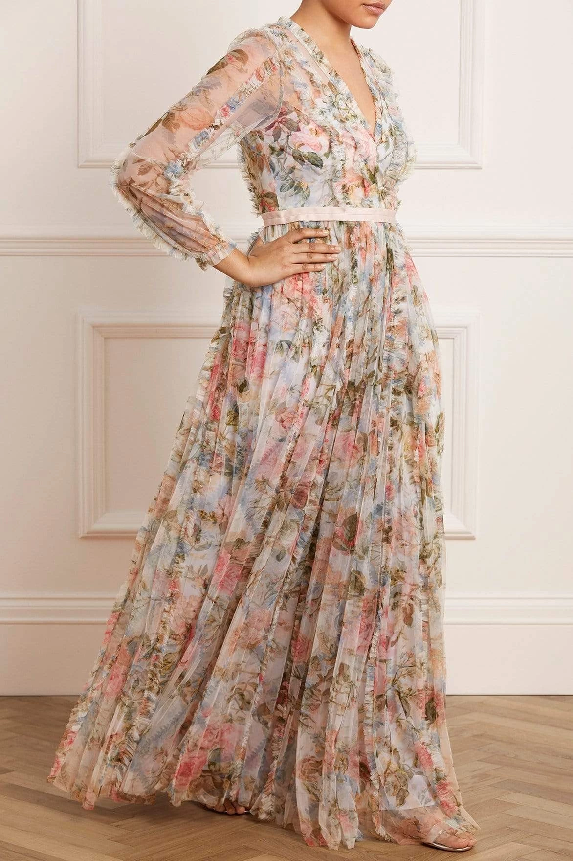 Needle & Thread Holding LTD Rose Garden V-Neck Gown 3 Needle & Thread Holding LTD Rose Garden V-Neck Gown