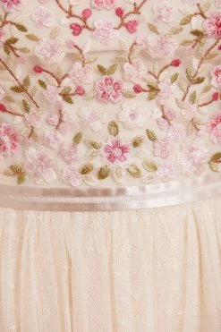 Needle & Thread Holding LTD Rosie Lace Bodice Long Sleeve V-Neck Ankle Gown All - Womenswear