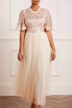 Needle & Thread Holding LTD All - Womenswear Rosie Lace Bodice Short Sleeve Ankle Gown