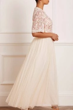 Needle & Thread Holding LTD All - Womenswear Rosie Lace Bodice Short Sleeve Ankle Gown