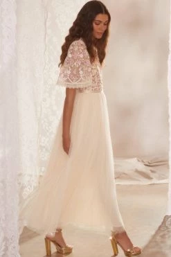 Needle & Thread Holding LTD All - Womenswear Rosie Lace Bodice Short Sleeve Ankle Gown