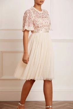 Needle & Thread Holding LTD Rosie Lace Bodice Short Sleeve Midi Dress