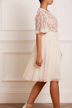 Needle & Thread Holding LTD Rosie Lace Bodice Short Sleeve Midi Dress