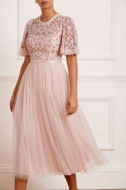 Needle & Thread Holding LTD Rosie Lace Bodice Short Sleeve Round Neck Ballerina Dress All - Womenswear