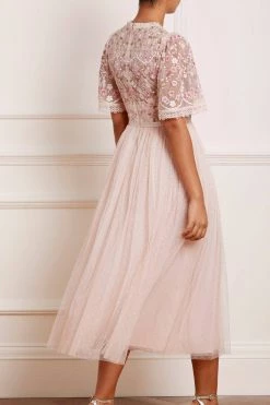 Needle & Thread Holding LTD Rosie Lace Bodice Short Sleeve Round Neck Ballerina Dress All - Womenswear