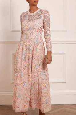 Needle & Thread Holding LTD Secret Garden Long Sleeve Ankle Gown All - Womenswear