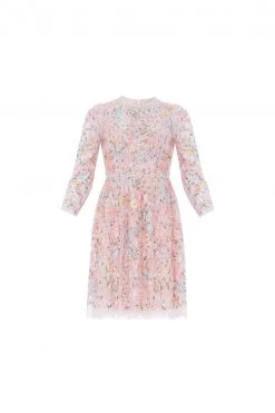 Needle & Thread Holding LTD Secret Garden Long Sleeve Micro Mini Dress