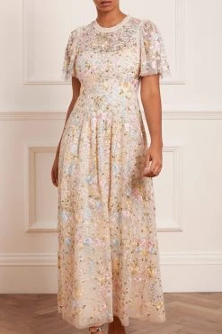 Needle & Thread Holding LTD Secret Garden Short Sleeve Ankle Gown All - Womenswear