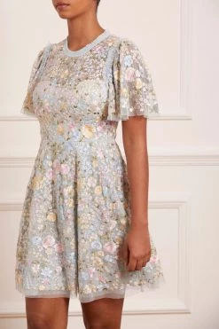 Needle & Thread Holding LTD Secret Garden Short Sleeve Micro Mini Dress