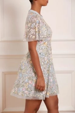 Needle & Thread Holding LTD Secret Garden Short Sleeve Micro Mini Dress