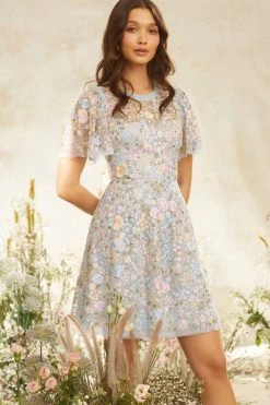 Needle & Thread Holding LTD Secret Garden Short Sleeve Micro Mini Dress