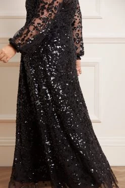 Needle & Thread Holding LTD All - Womenswear Seren Long Sleeve V-Neck Gown 15 Needle & Thread Holding LTD All - Womenswear Seren Long Sleeve V-Neck Gown