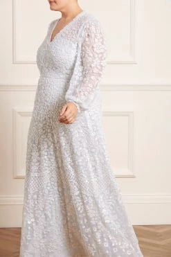 Needle & Thread Holding LTD Seren Long Sleeve V-Neck Gown All - Womenswear