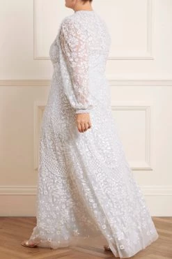 Needle & Thread Holding LTD Seren Long Sleeve V-Neck Gown All - Womenswear