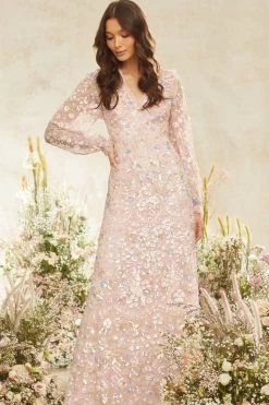 Needle & Thread Holding LTD Shimmer Fairytale V-Neck Gown All - Womenswear