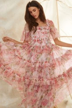 Needle & Thread Holding LTD All - Womenswear Summer Song Peaches Smocked Ankle Gown