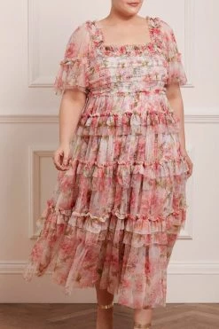 Needle & Thread Holding LTD All - Womenswear Summer Song Peaches Smocked Ankle Gown