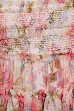 Needle & Thread Holding LTD All - Womenswear Summer Song Peaches Smocked Ankle Gown