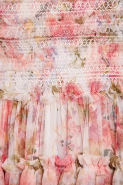 Needle & Thread Holding LTD Summer Song Peaches Smocked Micro Mini Dress All - Womenswear