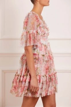 Needle & Thread Holding LTD Summer Song Peaches Smocked Micro Mini Dress All - Womenswear