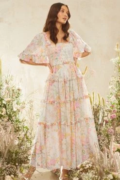 Needle & Thread Holding LTD Sunrise Bloom Cotton Day Ankle Gown