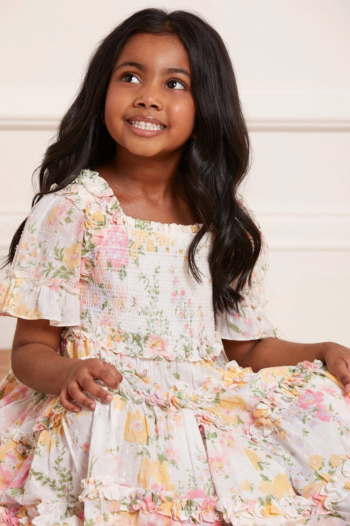 Needle & Thread Holding LTD All-Kids Sunrise Bloom Cotton Smocked Kids Dress 5 Needle & Thread Holding LTD All-Kids Sunrise Bloom Cotton Smocked Kids Dress