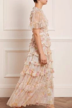 Needle & Thread Holding LTD All - Womenswear Sunrise Bloom Ruffle Short Sleeve Gown