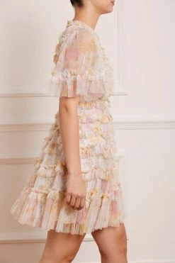 Needle & Thread Holding LTD Sunrise Bloom Ruffle Short Sleeve Mini Dress All - Womenswear