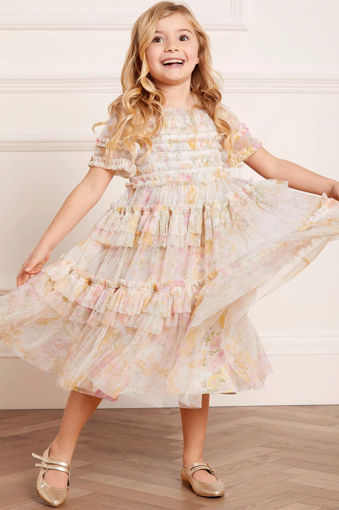 Needle & Thread Holding LTD Sunrise Bloom Smocked Kids Dress All-Kids 4 Needle & Thread Holding LTD Sunrise Bloom Smocked Kids Dress All-Kids