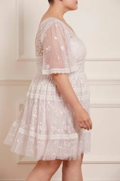 Needle & Thread Holding LTD Sweetheart Lace Mini Dress