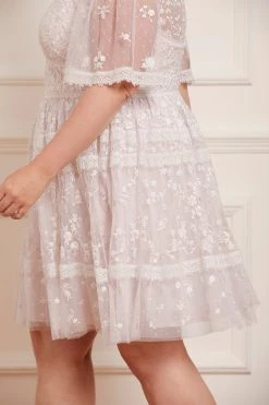 Needle & Thread Holding LTD Sweetheart Lace Mini Dress
