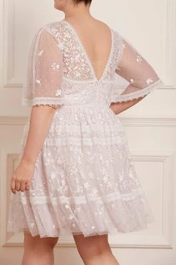 Needle & Thread Holding LTD Sweetheart Lace Mini Dress