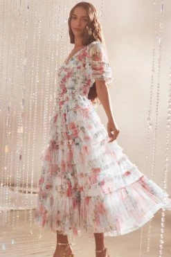 Needle & Thread Holding LTD All - Womenswear Sweet Posy V-Neck Ruffle Ballerina Dress