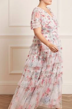 Needle & Thread Holding LTD Sweet Posy V-Neck Ruffle Gown 10 Needle & Thread Holding LTD Sweet Posy V-Neck Ruffle Gown