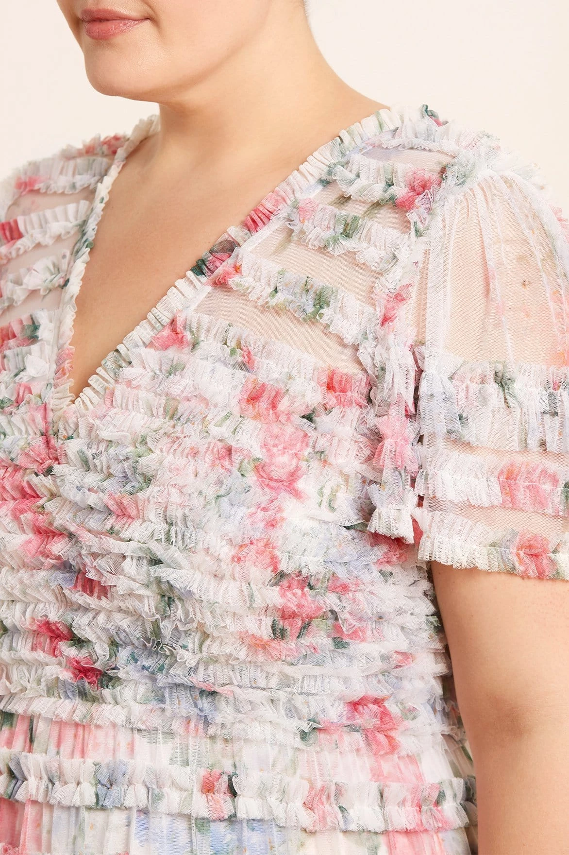 Needle & Thread Holding LTD Sweet Posy V-Neck Ruffle Gown 4 Needle & Thread Holding LTD Sweet Posy V-Neck Ruffle Gown