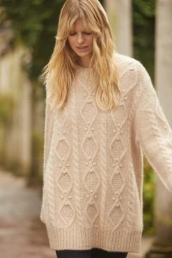 Needle & Thread Holding LTD Sylvie Cable Longline Jumper All - Womenswear