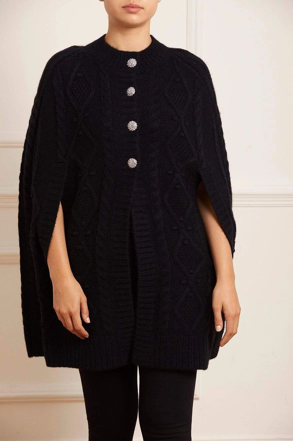 Needle & Thread Holding LTD All - Womenswear Sylvie Cable Jewelled Knee Length Cape 1 Needle & Thread Holding LTD All - Womenswear Sylvie Cable Jewelled Knee Length Cape