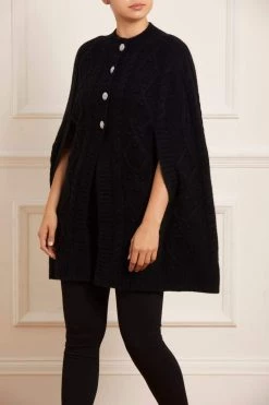 Needle & Thread Holding LTD All - Womenswear Sylvie Cable Jewelled Knee Length Cape 8 Needle & Thread Holding LTD All - Womenswear Sylvie Cable Jewelled Knee Length Cape