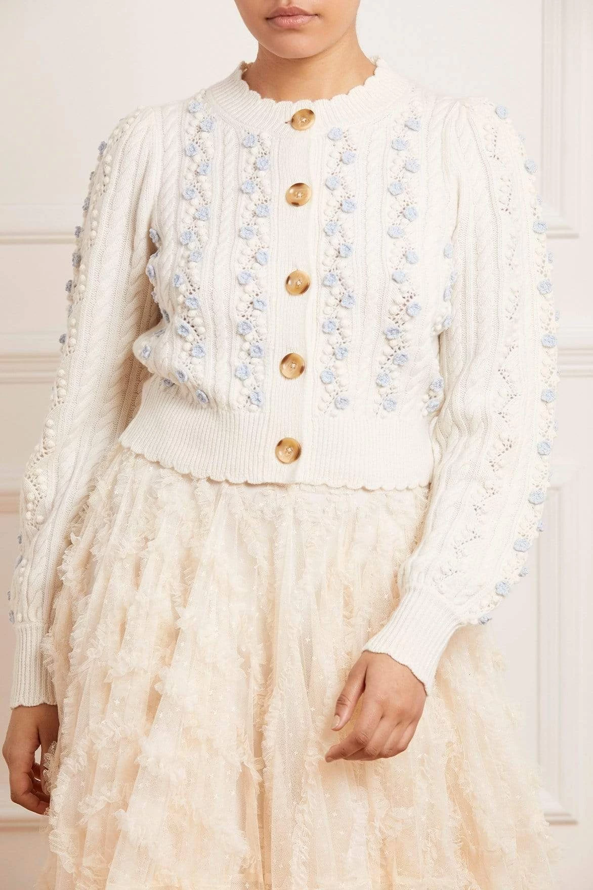 Needle & Thread Holding LTD Trailing Flowers Short Cardigan 3 Needle & Thread Holding LTD Trailing Flowers Short Cardigan