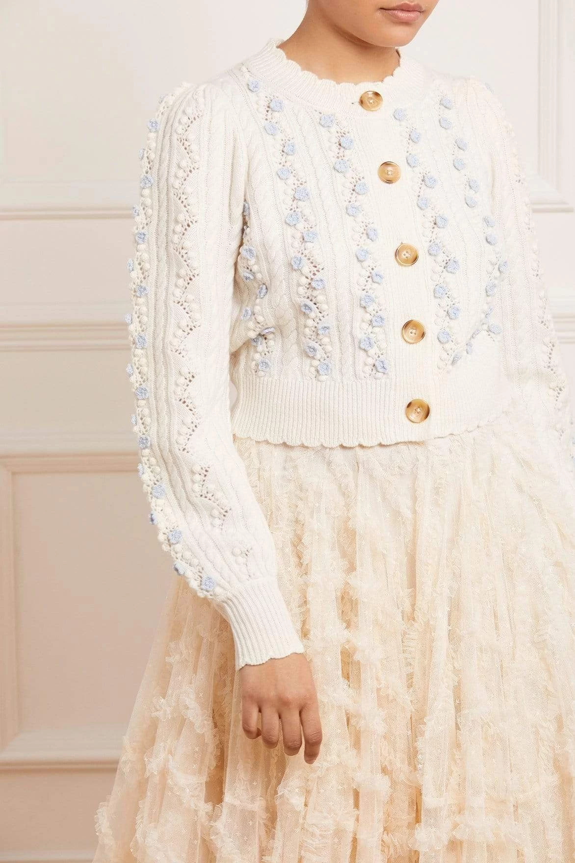 Needle & Thread Holding LTD Trailing Flowers Short Cardigan 4 Needle & Thread Holding LTD Trailing Flowers Short Cardigan