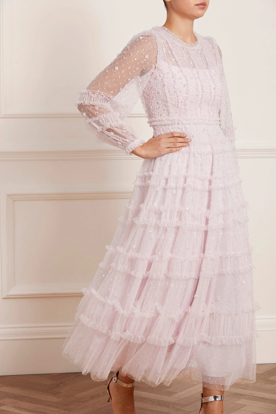 Needle & Thread Holding LTD Violet Shimmer Ankle Gown New Arrivals 1 Needle & Thread Holding LTD Violet Shimmer Ankle Gown New Arrivals