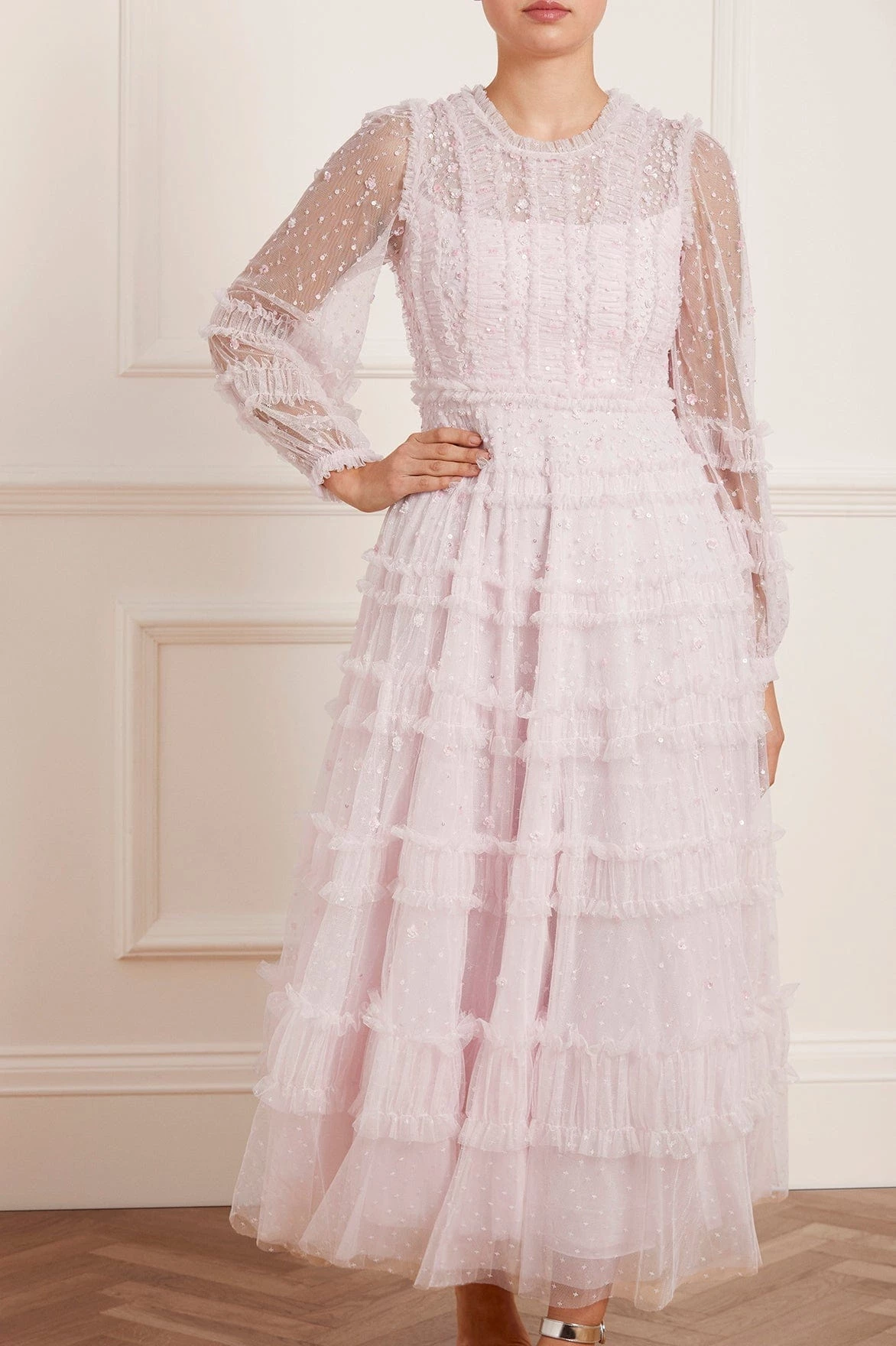 Needle & Thread Holding LTD Violet Shimmer Ankle Gown New Arrivals 3 Needle & Thread Holding LTD Violet Shimmer Ankle Gown New Arrivals