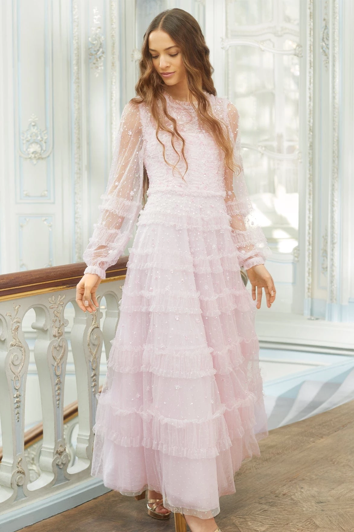 Needle & Thread Holding LTD Violet Shimmer Ankle Gown New Arrivals 9 Needle & Thread Holding LTD Violet Shimmer Ankle Gown New Arrivals