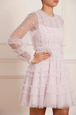 Needle & Thread Holding LTD Violet Shimmer Micro Mini Dress New Arrivals