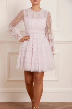 Needle & Thread Holding LTD Violet Shimmer Micro Mini Dress New Arrivals