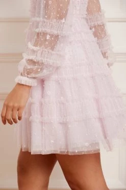 Needle & Thread Holding LTD Violet Shimmer Micro Mini Dress New Arrivals