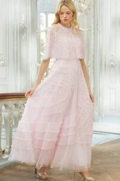 Needle & Thread Holding LTD New Arrivals Violet Shimmer Short Cape