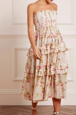 Needle & Thread Holding LTD All - Womenswear Waltzing Blooms Cotton Smocked Bandeau Ballerina Dress